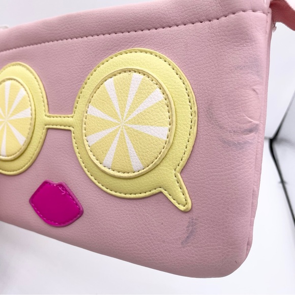 BETSEY JOHNSON wristlet handbag lemon sunglasses pink lips - Picture 10 of 12